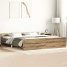 Cadre de lit sans matelas chêne artisanal 160x200 cm 