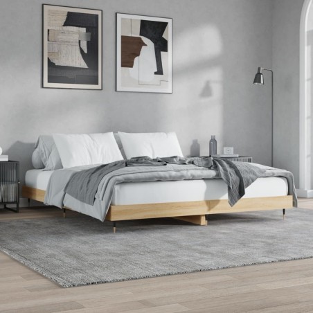 Cadre de lit sans matelas chêne sonoma 150x200 cm 