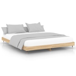 Cadre de lit sans matelas chêne sonoma 150x200 cm 