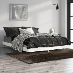 Cadre de lit sans matelas blanc 135x190 cm bois d'ingénierie 