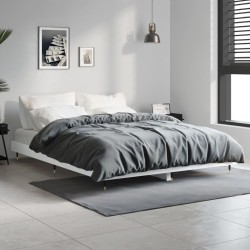 Cadre de lit sans matelas blanc 135x190 cm bois d'ingénierie 