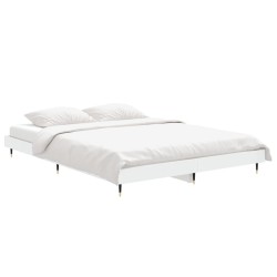 Cadre de lit sans matelas blanc 135x190 cm bois d'ingénierie 