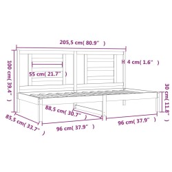 Lit de jour sans matelas 80x200 cm bois de pin massif 