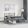 Cadre de lit métal sans matelas avec pied de lit noir 193x203cm 