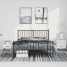 Cadre de lit métal sans matelas avec pied de lit noir 193x203cm 