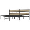 Cadre de lit en métal sans matelas chêne sonoma 200x200 cm 