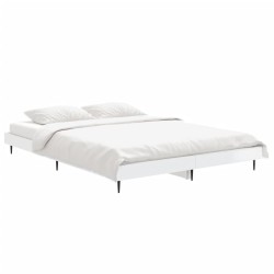 Cadre de lit sans matelas blanc brillant 135x190 cm 
