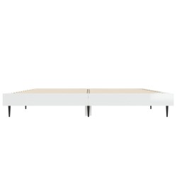 Cadre de lit sans matelas blanc brillant 135x190 cm 