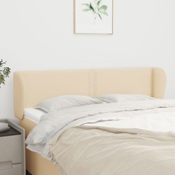 Tête de lit avec oreilles Crème 147x23x78/88 cm Tissu 