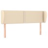 Tête de lit avec oreilles Crème 147x23x78/88 cm Tissu 