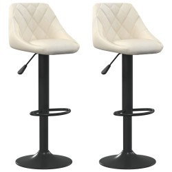 Tabourets de bar lot de 2 crème velours 