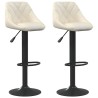 Tabourets de bar lot de 2 crème velours 