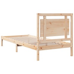 Cadre de lit extra long sans matelas 100x220 cm bois massif 