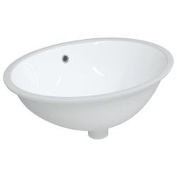 Évier de salle de bain blanc 56x41x20 cm ovale céramique 