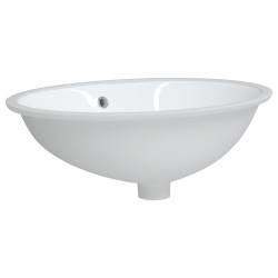 Évier de salle de bain blanc 56x41x20 cm ovale céramique 