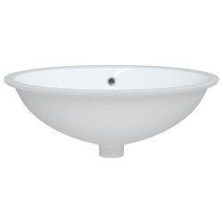Évier de salle de bain blanc 56x41x20 cm ovale céramique 