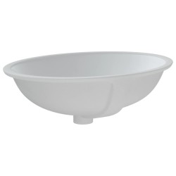Évier de salle de bain blanc 56x41x20 cm ovale céramique 