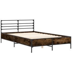 Cadre de lit sans matelas chêne fumé 140x190 cm 