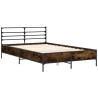 Cadre de lit sans matelas chêne fumé 140x190 cm 