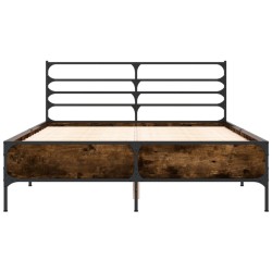 Cadre de lit sans matelas chêne fumé 140x190 cm 