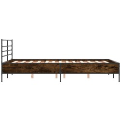 Cadre de lit sans matelas chêne fumé 140x190 cm 