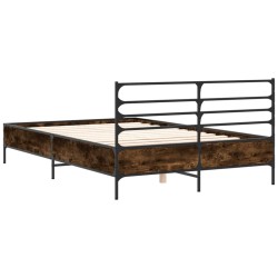Cadre de lit sans matelas chêne fumé 140x190 cm 