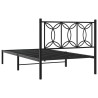 Cadre de lit métal sans matelas avec tête de lit noir 100x190cm 
