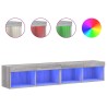 Meubles TV avec lumières LED 2 pcs sonoma gris 80x30x30 cm 