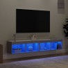 Meubles TV avec lumières LED 2 pcs sonoma gris 80x30x30 cm 
