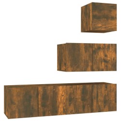 Ensemble de meubles TV 4 pcs Chêne fumé Bois d'ingénierie 