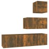 Ensemble de meubles TV 4 pcs Chêne fumé Bois d'ingénierie 
