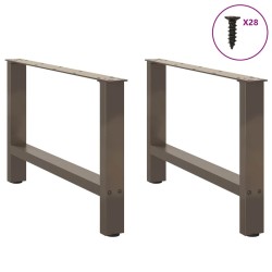 Pieds de table basse en acier naturel, 2 pièces, 70 x (42-43) cm 