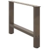 Pieds de table basse en acier naturel, 2 pièces, 70 x (42-43) cm 