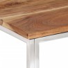 Table basse argenté acier inoxydable et bois massif d'acacia 