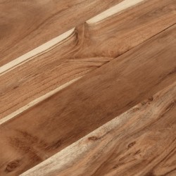 Table basse argenté acier inoxydable et bois massif d'acacia 