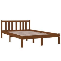 Cadre de lit sans matelas marron miel bois massif 120x200 cm 
