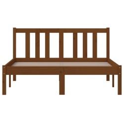 Cadre de lit sans matelas marron miel bois massif 120x200 cm 