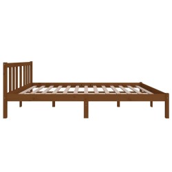 Cadre de lit sans matelas marron miel bois massif 120x200 cm 
