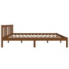 Cadre de lit sans matelas marron miel bois massif 120x200 cm 