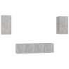 Ensemble de meubles TV 4 pcs Gris béton Bois d'ingénierie 