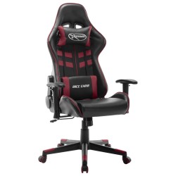 Chaise de jeu Noir et rouge bordeaux Cuir artificiel 