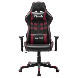 Chaise de jeu Noir et rouge bordeaux Cuir artificiel 