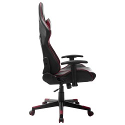 Chaise de jeu Noir et rouge bordeaux Cuir artificiel 
