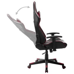 Chaise de jeu Noir et rouge bordeaux Cuir artificiel 