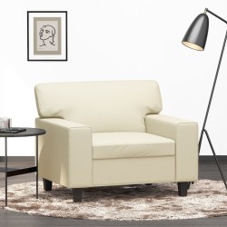 Fauteuil Crème 60 cm Similicuir 