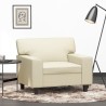 Fauteuil Crème 60 cm Similicuir 
