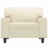 Fauteuil Crème 60 cm Similicuir 