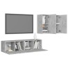 Ensemble de meubles TV 4 pcs Gris béton Bois d'ingénierie 
