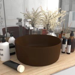 Lavabo rond de luxe Marron foncé mat 40x15 cm Céramique 