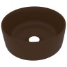 Lavabo rond de luxe Marron foncé mat 40x15 cm Céramique 